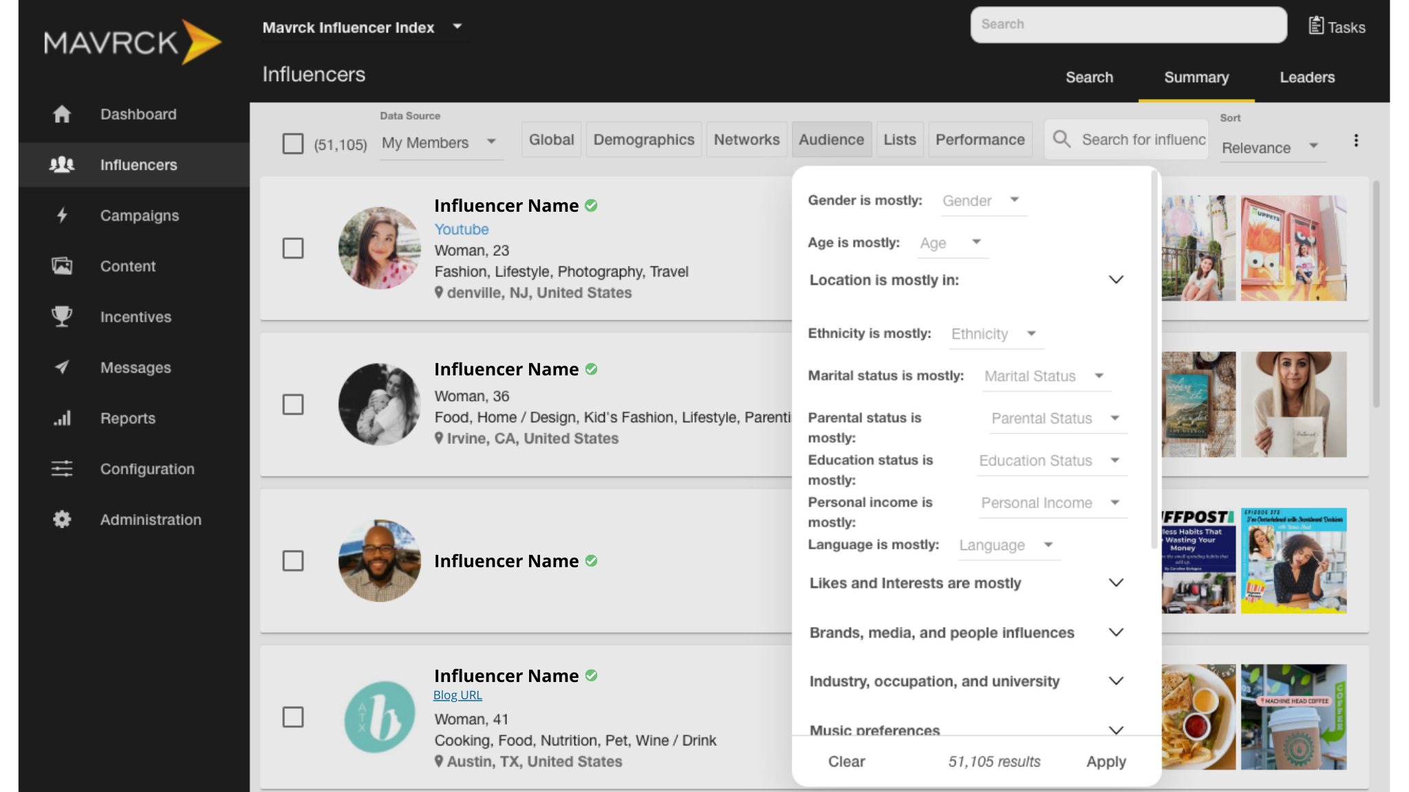 screenshot of Later Influence